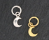 4 Pcs, Sterling Silver Artisan Crescent  Moon Charm -- (HT-8167)